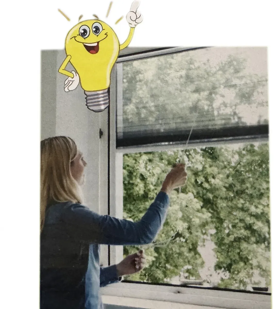 Insektenschutz-Plissee Fliegengitter mit Jalousie Mückenschutz Fenster Plissee