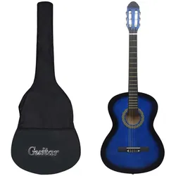 12-tlg. Klassikgitarren-Set für Anfänger Blau 4/4 39