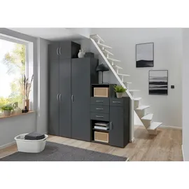 Sconto Xora Mehrzweckschrank Multiraumkonzept - grau ¦ Maße (cm): B: 70 H: 185 T: 40.0