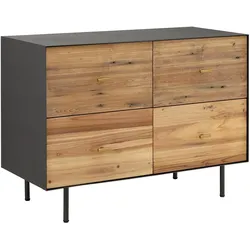 Kommode Giorgia Schwarz/Natur Echtholz/MDF