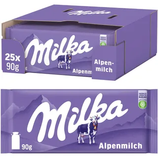 MILKA Alpenmilch Milchschokolade 25 Packungen 90 g