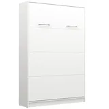 QMM TraumMöbel Schrankbett Wandbett VB 140 x 200 (Möbelstück, 1-St., Farbauswahl) vertikal klappbar weiß