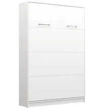 QMM TraumMöbel Schrankbett Wandbett VB 140 x 200 (Möbelstück, 1-St., Farbauswahl) vertikal klappbar weiß