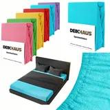 DH DEIN.HAUS Frottee Spannbettlaken 180 x 200 cm – Baumwolle, mit Gummizug, weich & pflegeleicht, Bettlaken – Farbe: türkis