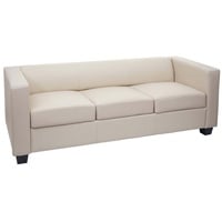 MCW 3er Sofa Lille ~ Leder, creme