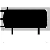 Pufferspeicher 500 Liter liegende Ausführung mit Isolierung - Grau