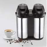 Michelino 2x 2L Doppelkanne Thermoskanne Doppelwandig Getränkespender Isolierkanne Kanne Kaffee Tee Teekanne