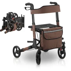 Aluminium Rollator Vital mit Sitz - Braun