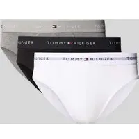 Slip mit elastischem Label-Bund, Hellgrau, M