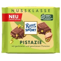 12 Tafeln a 100g Ritter Sport Nuss-Klasse Pistazie