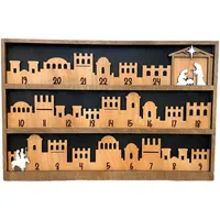 harayaa Krippen-Adventskalender 2024, Holz-Adventskalender, Geschenk, Tisch-Adventskalender für Weihnachten, für Festliche Kinder, Weihnachten, Style B 43x28x2cm