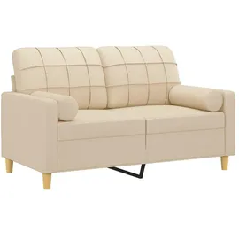 vidaXL 2-Sitzer-Sofa mit Zierkissen Creme 120 cm Stoff