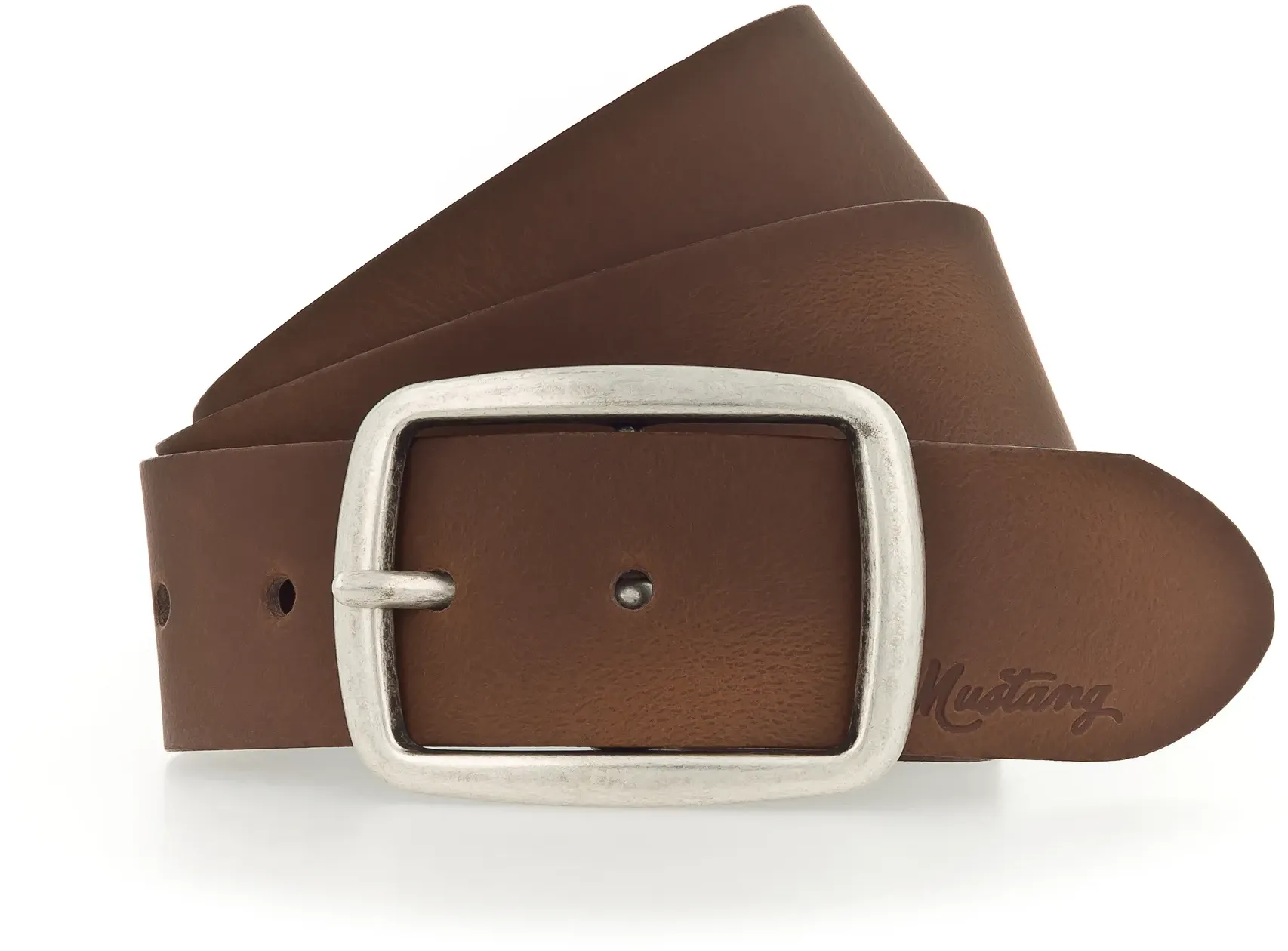 Ledergürtel MUSTANG, Damen, Gr. 80, braun (660 bailys), Rindsleder, Gürtel Ledergürtel, Pull-Up-Leder mit Vintagecharakter, 4 cm