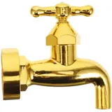 SEWOART Unsichtbarer Fließender Wasserhahn Für Gartenbrunnen Magische DIY Wasserfontäne Für Teiche Und Wasserwände Goldfarbene Ausführung Für Außenbereiche