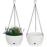 Relaxdays Blumenampel 67 x 28,5 cm Weiß