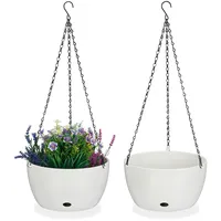 Relaxdays Blumenampel 67 x 28,5 cm Weiß