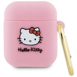 HELLO KITTY Hka23dkhsp AirPods 1/2 Hülle, Rosa/rosa Silikon, 3d-katzenkopf