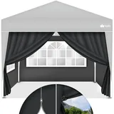 4x Seitenwand Anthrazit Für Pavillon 3x3m & 3x6m Faltpavillon Seitenteile Wasserabweisend Seitenfenster & Reißverschluss Seitenwände Für Gartenzelt Partyzelt - Tillvex