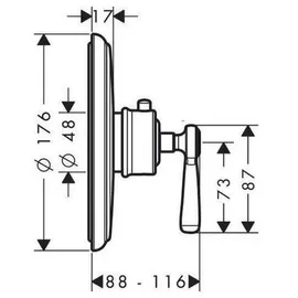 Hansgrohe Montreux Thermostat-Wannenbatterie Chrom