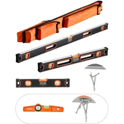 VEVOR Torpedo-Wasserwaagen-Set 4-teilig Messwerkzeug mit Libelle 120/60/40/25cm