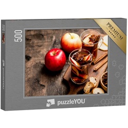 puzzleYOU Puzzle Heiße Apfeltee mit Zimtstange und Sternanis, 500 Puzzleteile, puzzleYOU-Kollektionen Getränke