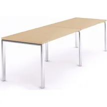 Rocada Mehrfacharbeitstisch Total BxTxH 320x80x73cm Gestell verchromt Platte Melamin buche.