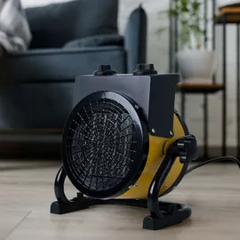 ETC Shop Keramik Heizlüfter Elektroheizung 2 Stufen Heizgeräte schwenkbar Heizstrahler regelbares Thermostat, Tragegriff, Überhitzungsschutz, Lxbxh 24x13,5x25 cm, 2er Set