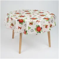 Laro 140cm runde Wachstuch Tischdecke abwaschbar Wachstuchtischdecke mit Saum-Eingefasst-Paspelband,
