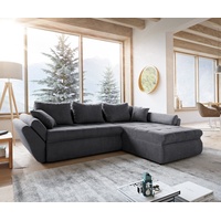 DeLife Ecksofa Loana 275x185 Graphite Schlaffunktion Ottomane variabel, Ecksofas - 2 Jahre Gewährleistung - mind. 14 Tage Rückgaberecht