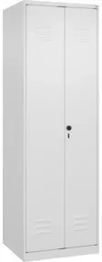 C+P Wäsche-/Garderobenspind Classic PLUS, 2 Abteile, 1850x600x500mm, 9016/9016 Verschluss Sicherheits-Drehriegel Front RAL 9016 Verkehrsweiß