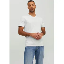 JACK & JONES V-Shirt unifarben weiß XL