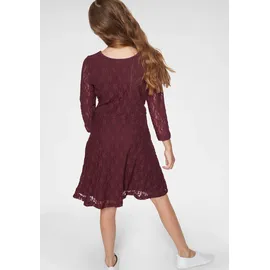 Kidsworld Jerseykleid "- Spitzenkleid", Mädchen, Gr. 176/182, N-Gr, rot (bordeaux), Spitze, Obermaterial: 95% Polyester, 5% Elasthan.