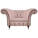 JV Möbel Chesterfield Sessel Textil 90 x 80 x 130 cm Rosa