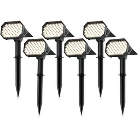 Brandson Solarleuchte schwarz 6x LED Gartenstrahler 80 Lumen IP65