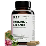 LEAF HARMONY BALANCE Kapseln Frauen – Meno Komplex Wechseljahre mit Ashwagandha, Zitronenverbene, Vitamin B6 zur Regulierung der Hormontätigkeit – 60 vegane Kapseln, made in Germany