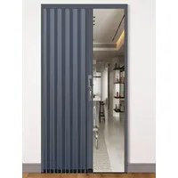 ZAQYCM Schiebetür Falttür Aluminium Badezimmertür Zum Einklappen Mit Verriegelung 230 220 215 210 205 200 190 180 Hoch, Anpassbare Falt-Schiebetüren Für Raumteiler, Grau innentüren(H 230cm,W 110cm)