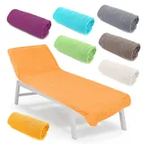heimtexland ® Liegestuhlauflage Frottier Schonbezug Liege Strand Schwimmbad Sauna Hygiene Handtuch Frottee Typ772 Orange