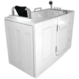 AcquaVapore Whirlpool-Badewanne AcquaVapore Sitzwanne Whirlpool Wanne mit Tür S07WP-TH-C-L 140x76cm, (1-tlg) weiß