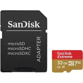 SanDisk microSDHC Extreme 32GB Class 10 100MB/s UHS-I U3 V30 A1 + SD-Adapter