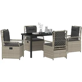 vidaXL Garten Essgruppe 5 pcs Hellgrau Poly-Rattan