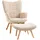 Homcom Ohrensessel Cord-Optik mit Hocker 72 x 101 x 40 cm Beige