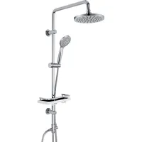 Görbach Regendusche Duschset ohne Armatur Edelstahl Duschsystem mit Ablage Silber ABSD20cm