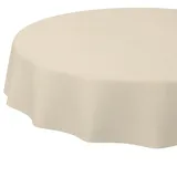 Tischdecke abwaschbar Tischtuch Tafeldecke Tischwäsche Leinen Baumwolle Leinenoptik Wasserdicht Pflegeleicht Fleckenschutz Rund 100cm Natur