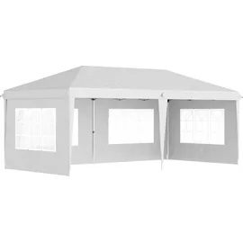 Outsunny Faltpavillon ca. 6 x 3 m Pavillon Partyzelt mit UV-Schutz, Seitenwänden