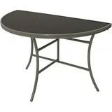 FRG Wandtisch Palermo halbrund 58x110cm, Stahl + Glas