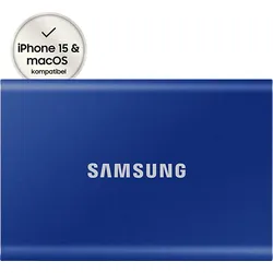 SAMSUNG Portable SSD T7 PC/Mac Festplatte, 2 TB SSD, extern, Indigo blue