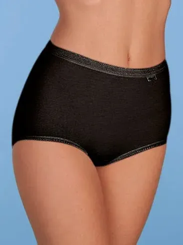 Taillenslip TRIUMPH, Damen, Gr. 54, 2 Stk., schwarz, 95% Baumwolle, 5% Elasthan, Unterhosen Taillenslip
