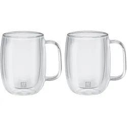 Gläser-Set ZWILLING "Sorrento Plus", transparent, B:9,1cm H:11,5cm, Borosilikatglas, Trinkgefäße, Doppelwandig, Borosilikatglas, 2-tlg., je 350 ml