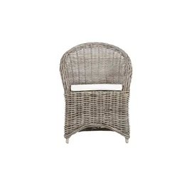 Möbel Kraft Sessel Hiding Rattan 64 x 88 x 67 cm Grau mit Kissen