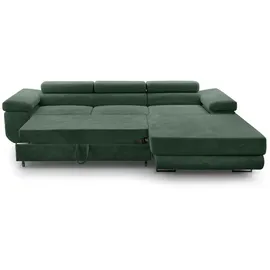 ax living Cord Couch L Form – Arborio R 280 cm Ecksofa in Dunkelgrün